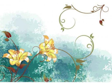 水彩画の花のベクトルの背景