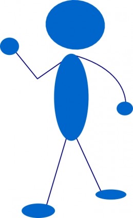 bâton bleu homme en agitant une image clipart