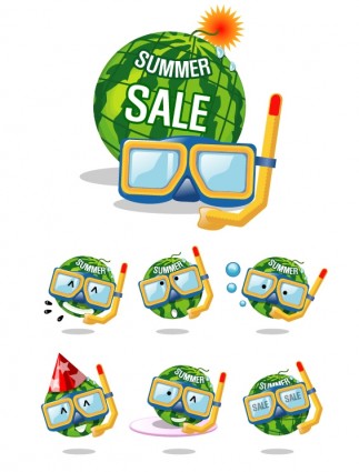 Wearing Goggles Watermelon Vector