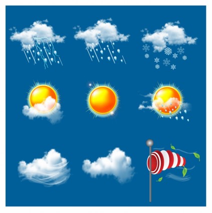 zestaw ikon pogody dzień