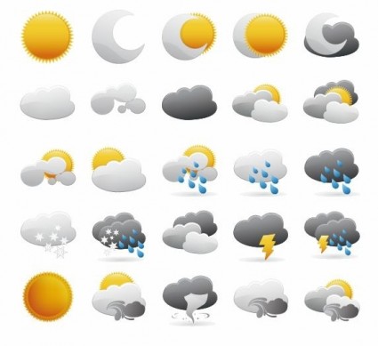 Wetter-Symbole-Vektorgrafik