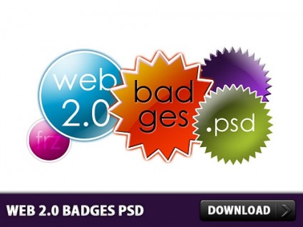 Web badges psd grátis