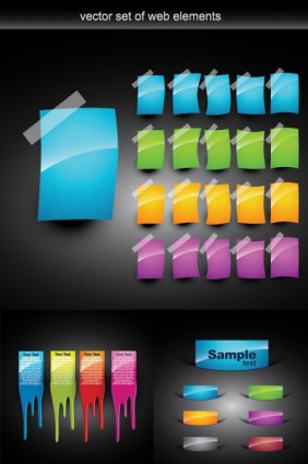 Web Design Colorful Decorative Elements Vector