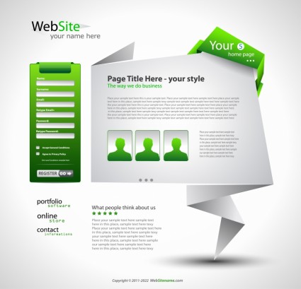 Web sitesi tasarım arayüzü vektör
