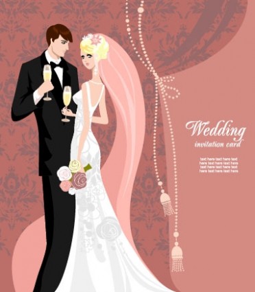Hochzeit Karte Hintergrund Vektor