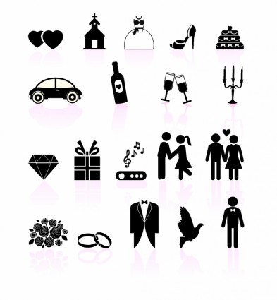 düğün günü beyaz Icons set