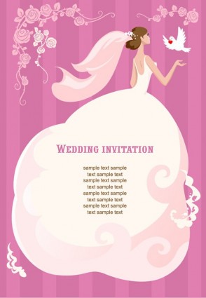 Ilustracja wektorowa zaproszenie ślubne