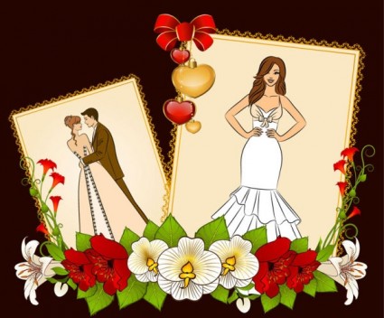 結婚式のポストカードのベクトル