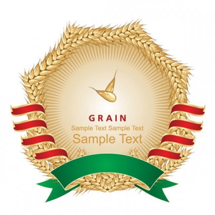 vettore di grano ed etichette
