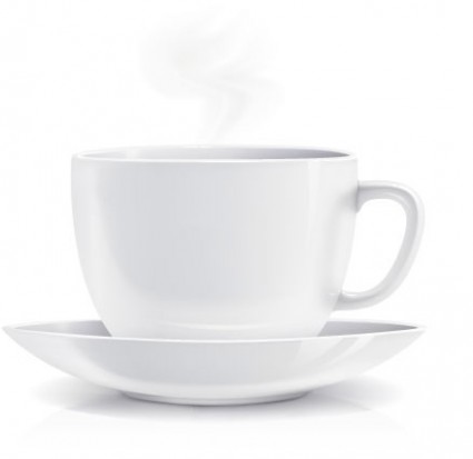 白いコーヒー カップ現実的なベクトル
