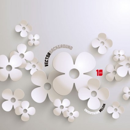 vector flores blancas