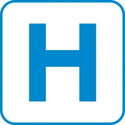 sinal de estrada do hospital branco clip-art
