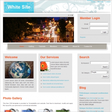 白色网站模板