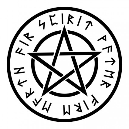 Wiccan pentagramme blanc