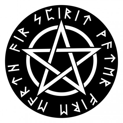 wiccan pentagram ขาวกลับ