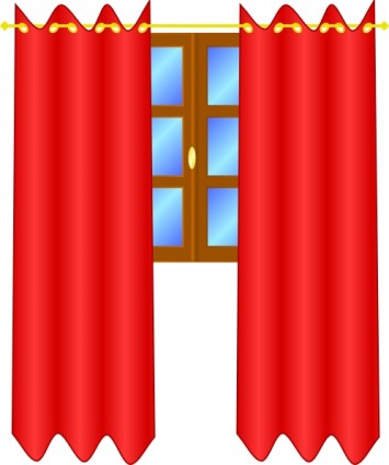 ventana con clip art de cortinas