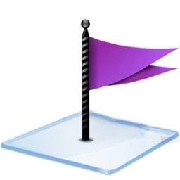 紫に windows の旗