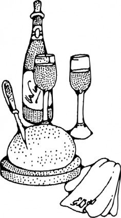 vinho e pão clip-art