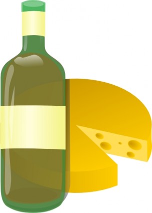 葡萄酒和乳酪的剪貼畫