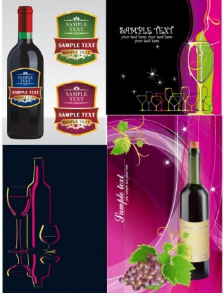 garrafas de vinho u0026amp colar banner vector fundo