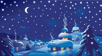 Ilustración de vector invierno Navidad escena