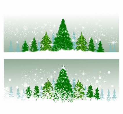 أشجار عيد الميلاد في الشتاء