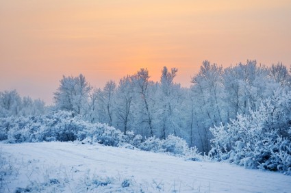 zachód słońca zimą