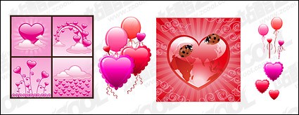 With Texture Of The Heart Shaped Elements Vector Material