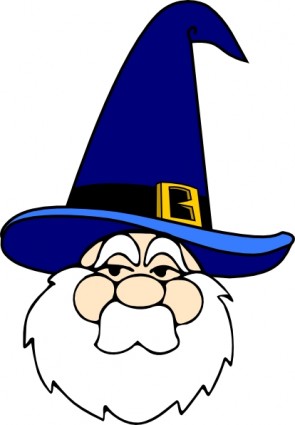 Wizard di blue hat clip art