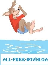 serigala melompat di air