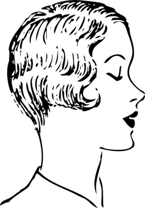 mujer moda corte de pelo clip art