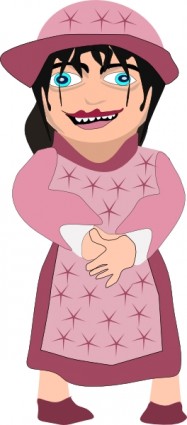 donna in rosa ClipArt