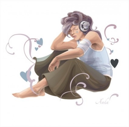 femme écoutant de la musique