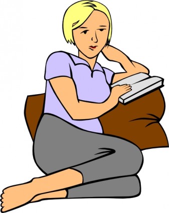kobieta czytająca clipart