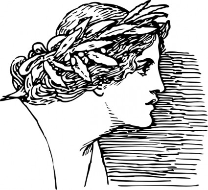 mujer vistiendo guirnalda clip art