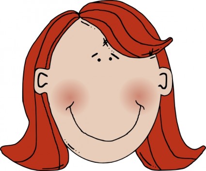 Womans visage avec clipart cheveux roux
