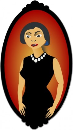 portret kobiety w czerwonym clipart