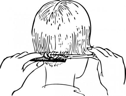 Perempuan s haircutting clip art