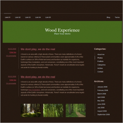 木製の経験のテンプレート