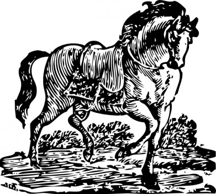 نقش خشبي حصان قصاصة فنية