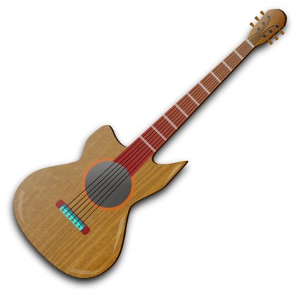 guitarra de madeira