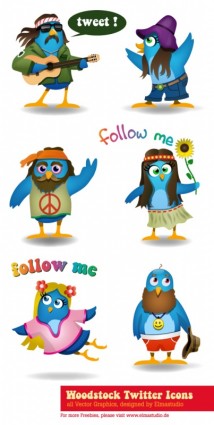 Woodstock twitter ikon set
