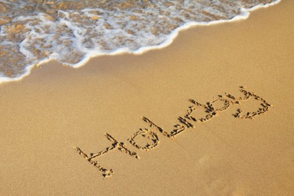 vacances de mot dans le sable