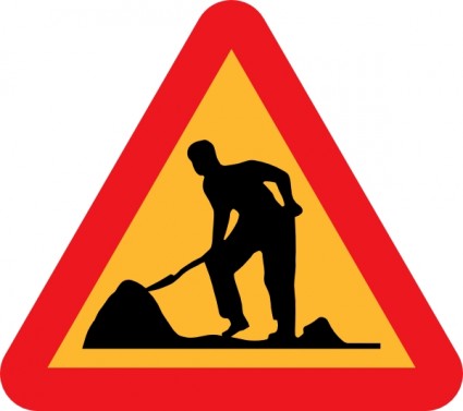image clipart ouvrier roadsign ahead