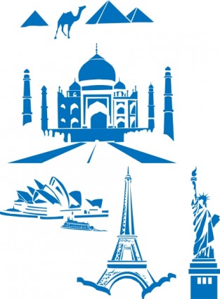 Welt Wahrzeichen Egipt Paris Sydney ny Taj Mahal ClipArt