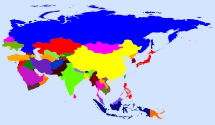 mappa del mondo colorata ClipArt