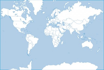 世界地图轮廓矢量