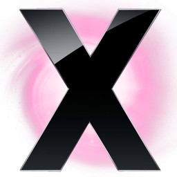 x สีชมพูวงกลม