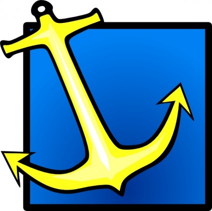 ClipArt di ancoraggio giallo blu sfondo