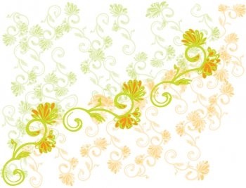 黃色和綠色的花向量背景 adobe illustrator 花卉設計